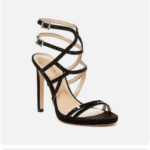 [Imagine Vince Camuto] Black Gem Embellished Strappy Open Toe Heels